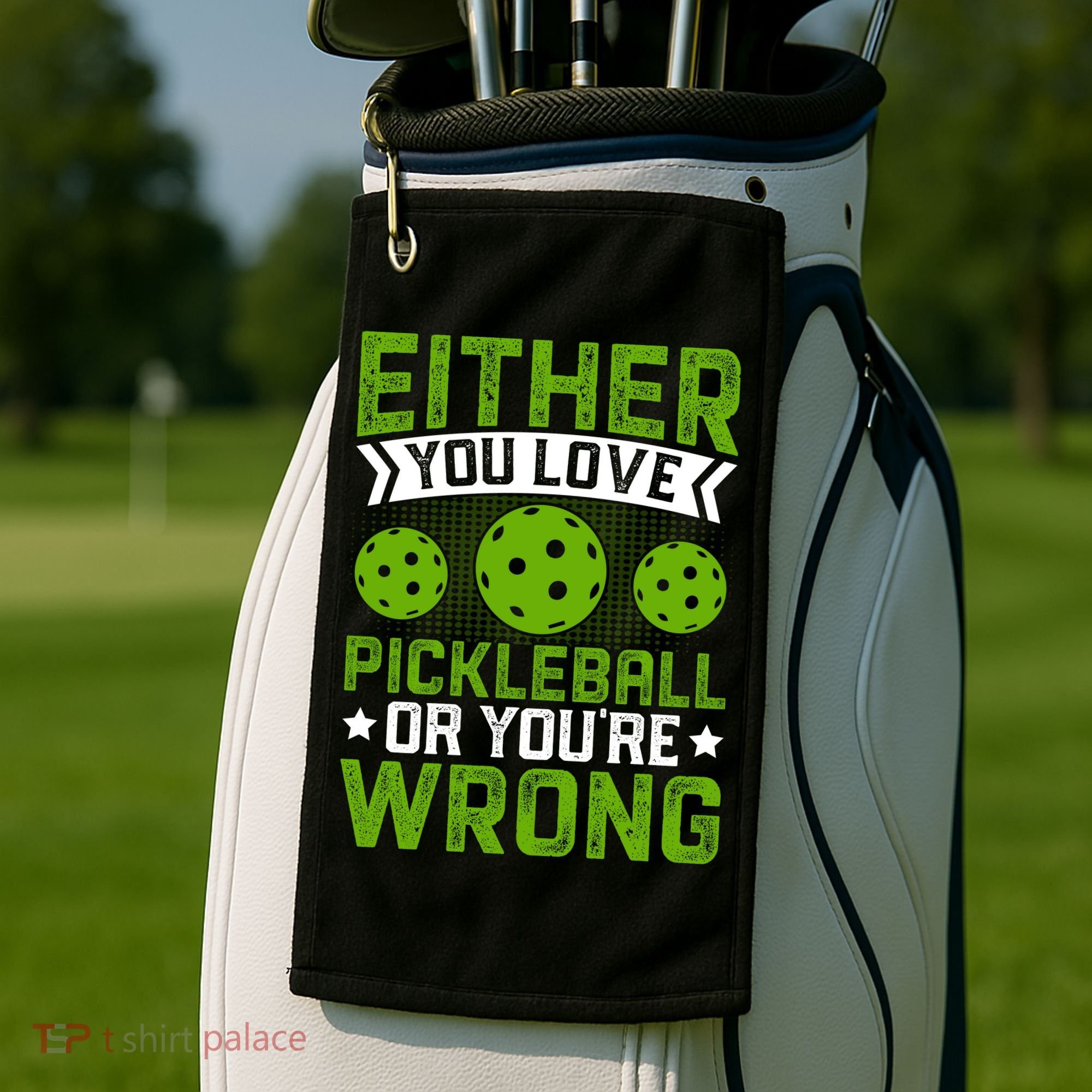 Either You Love Pickleball Gift For Pickleball Player Golf Towel
