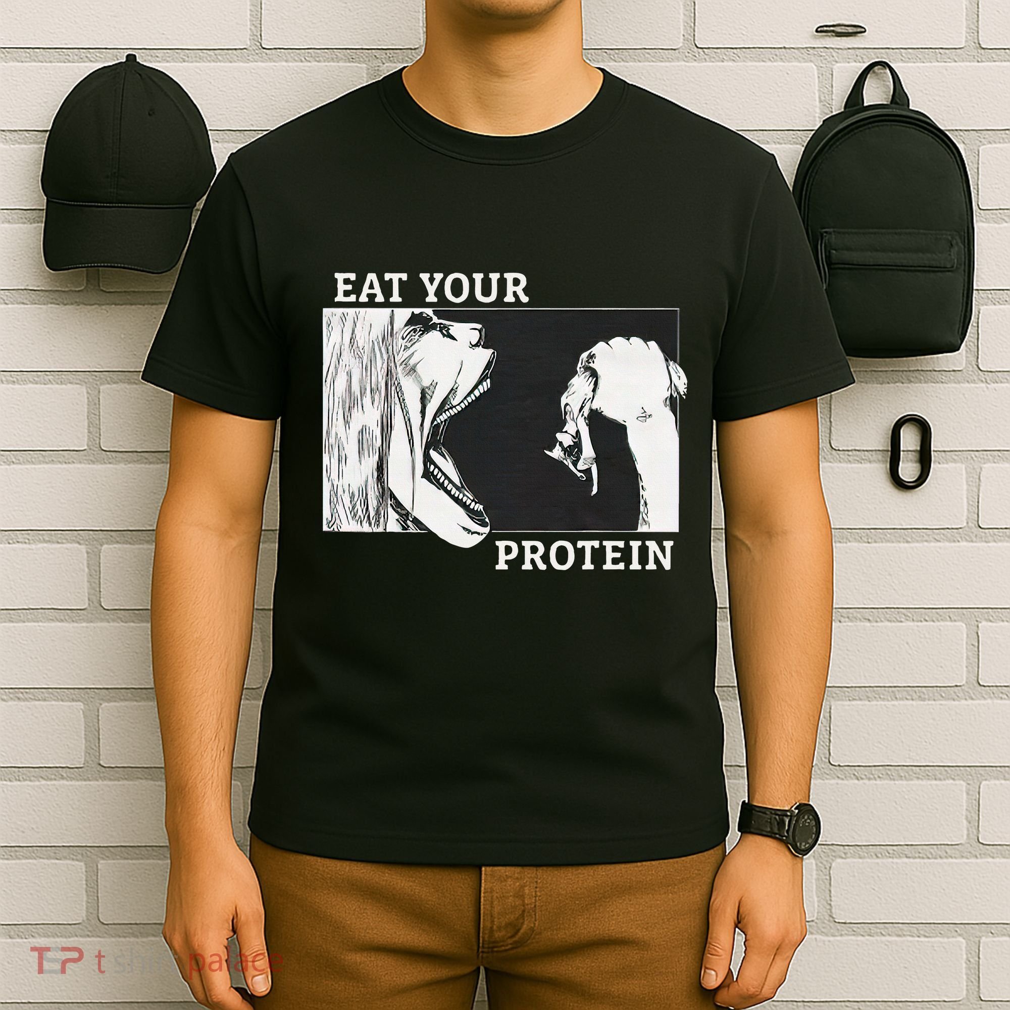 Eat Your Protein A.N.I.M.E Gym Pump Bodybuilding Fitness T-Shirt