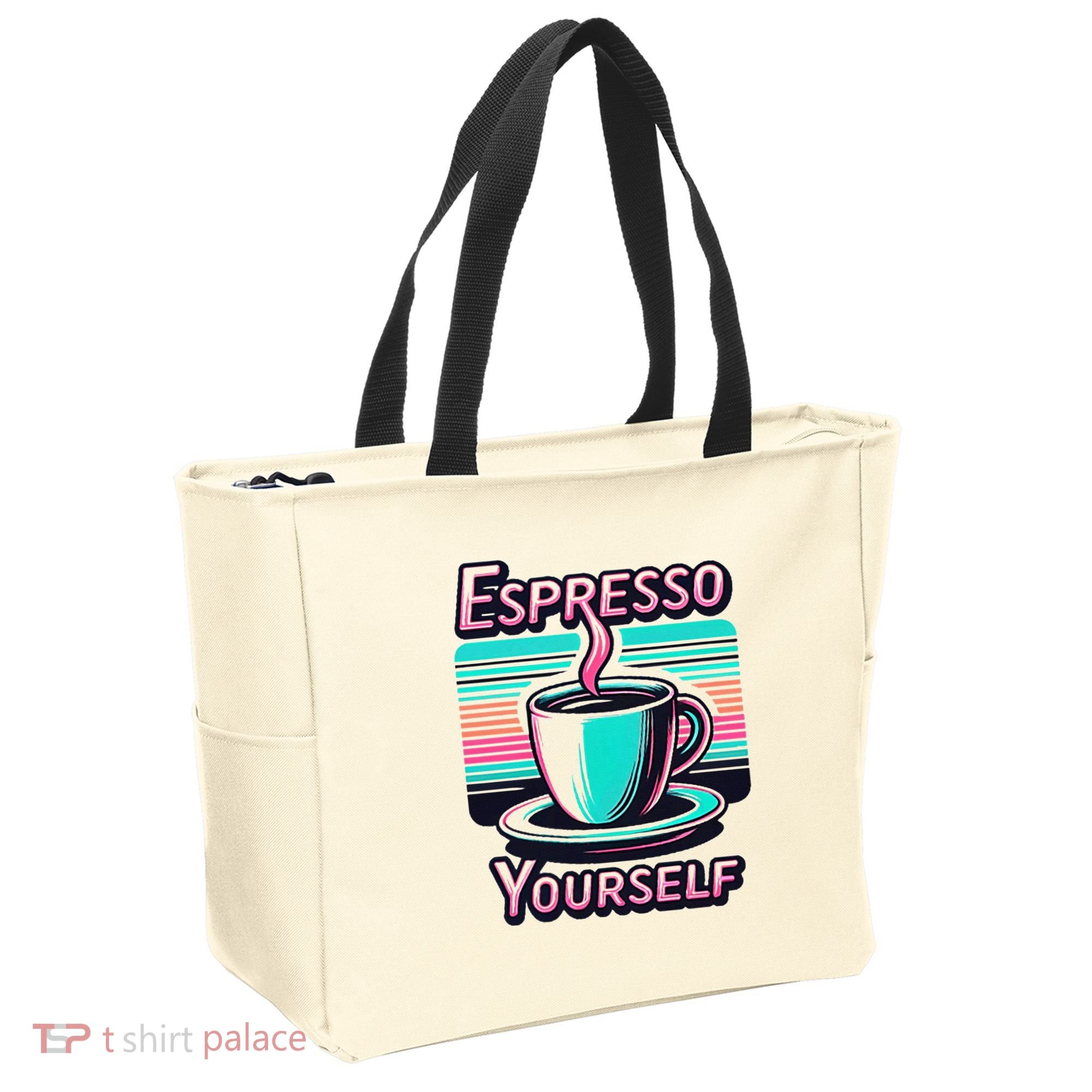 Espresso Yourself Retro Funny Coffee Lover Tote Bag