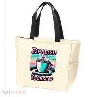 Espresso Yourself Retro Funny Coffee Lover Tote Bag thumb 3