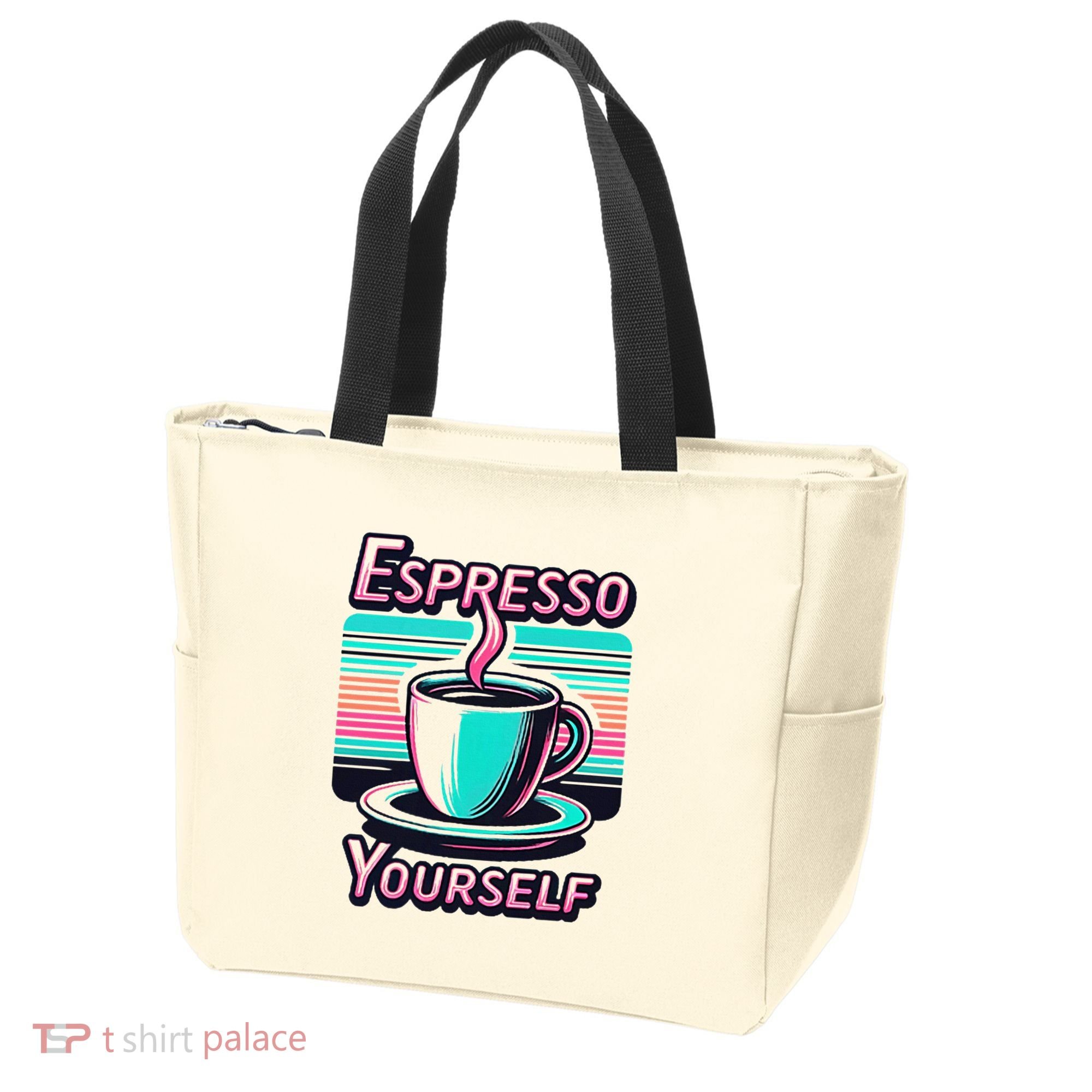 Espresso Yourself Retro Funny Coffee Lover Tote Bag