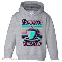 Espresso Yourself Retro Funny Coffee Lover Toddler Hoodie thumb 0