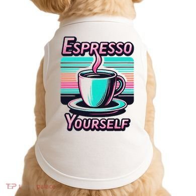 Espresso Yourself Retro Funny Coffee Lover Doggie Tank