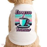 Espresso Yourself Retro Funny Coffee Lover Doggie Tank thumb 0