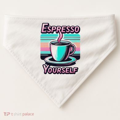 Espresso Yourself Retro Funny Coffee Lover USA-Made Doggie Bandana