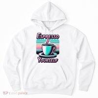 Espresso Yourself Retro Funny Coffee Lover Hoodie thumb 0