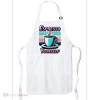 Espresso Yourself Retro Funny Coffee Lover Apron thumb 0