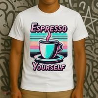Espresso Yourself Retro Funny Coffee Lover T-Shirt thumb 3