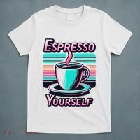 Espresso Yourself Retro Funny Coffee Lover T-Shirt thumb 5