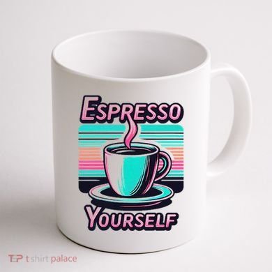 Espresso Yourself Retro Funny Coffee Lover Coffee Mug back