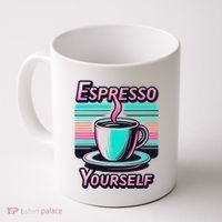 Espresso Yourself Retro Funny Coffee Lover Coffee Mug thumb 0