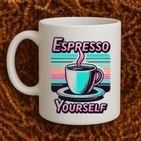 Espresso Yourself Retro Funny Coffee Lover Coffee Mug thumb 2