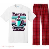 Espresso Yourself Retro Funny Coffee Lover Pajama Set thumb 0