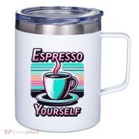 Espresso Yourself Retro Funny Coffee Lover 12oz Stainless Steel Coffee Mug thumb 0