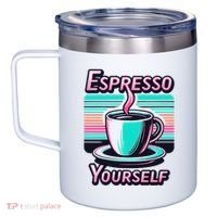 Espresso Yourself Retro Funny Coffee Lover 12oz Stainless Steel Coffee Mug thumb 2