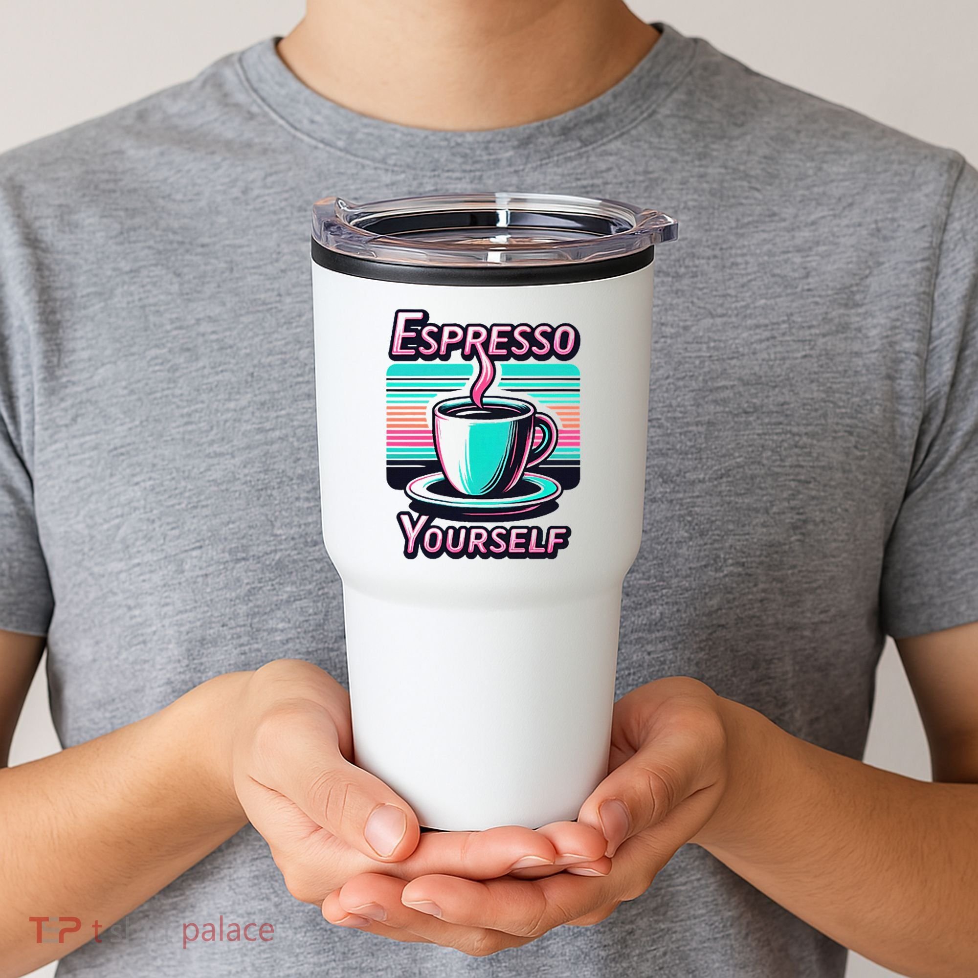 Espresso Yourself Retro Funny Coffee Lover Tumbler