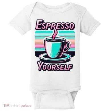 Espresso Yourself Retro Funny Coffee Lover Baby Bodysuit