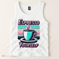 Espresso Yourself Retro Funny Coffee Lover Tank Top thumb 2