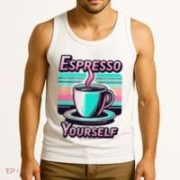 Espresso Yourself Retro Funny Coffee Lover Tank Top thumb 3