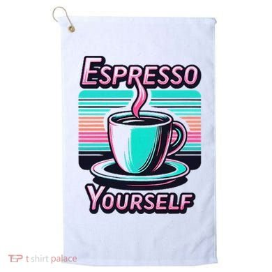 Espresso Yourself Retro Funny Coffee Lover Golf Towel