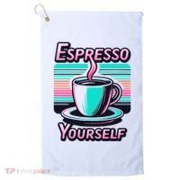 Espresso Yourself Retro Funny Coffee Lover Golf Towel thumb 0
