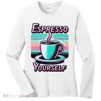 Espresso Yourself Retro Funny Coffee Lover Women's Long Sleeve Shirt thumb 0