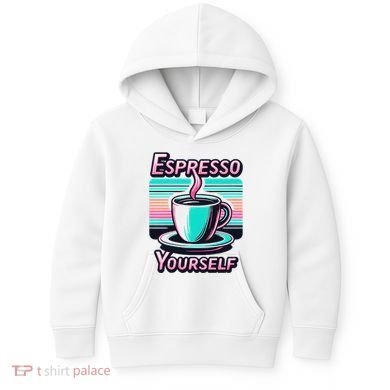 Espresso Yourself Retro Funny Coffee Lover Kids Hoodie