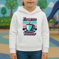 Espresso Yourself Retro Funny Coffee Lover Kids Hoodie thumb 3