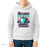 Espresso Yourself Retro Funny Coffee Lover Kids Hoodie thumb 4