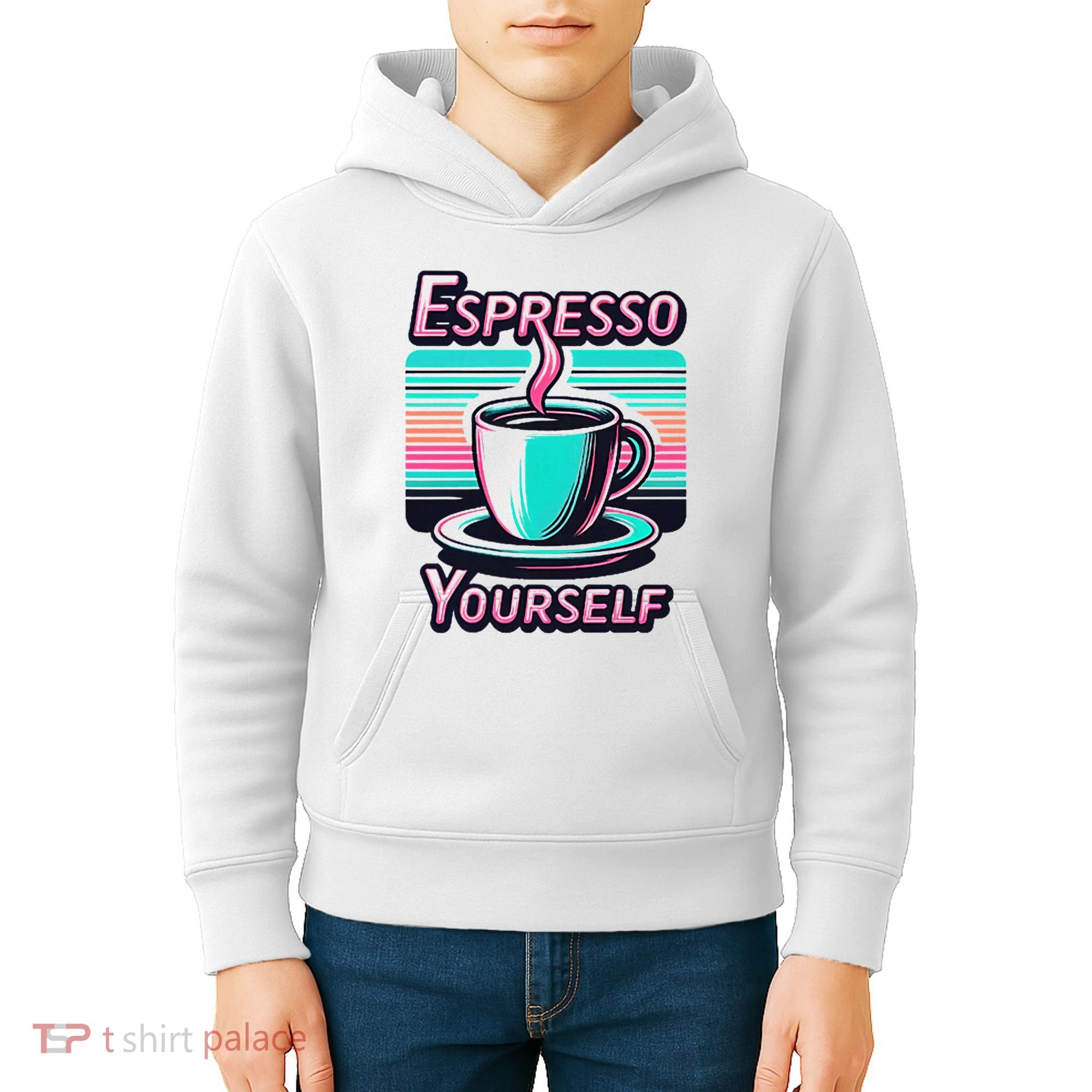 Espresso Yourself Retro Funny Coffee Lover Kids Hoodie