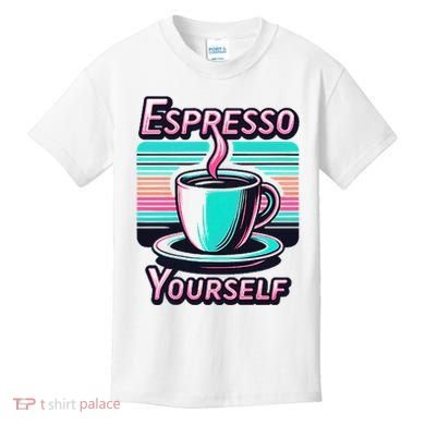 Espresso Yourself Retro Funny Coffee Lover Kids T-Shirt