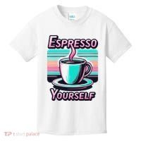 Espresso Yourself Retro Funny Coffee Lover Kids T-Shirt thumb 0