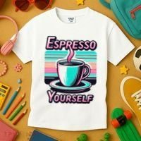 Espresso Yourself Retro Funny Coffee Lover Kids T-Shirt thumb 3