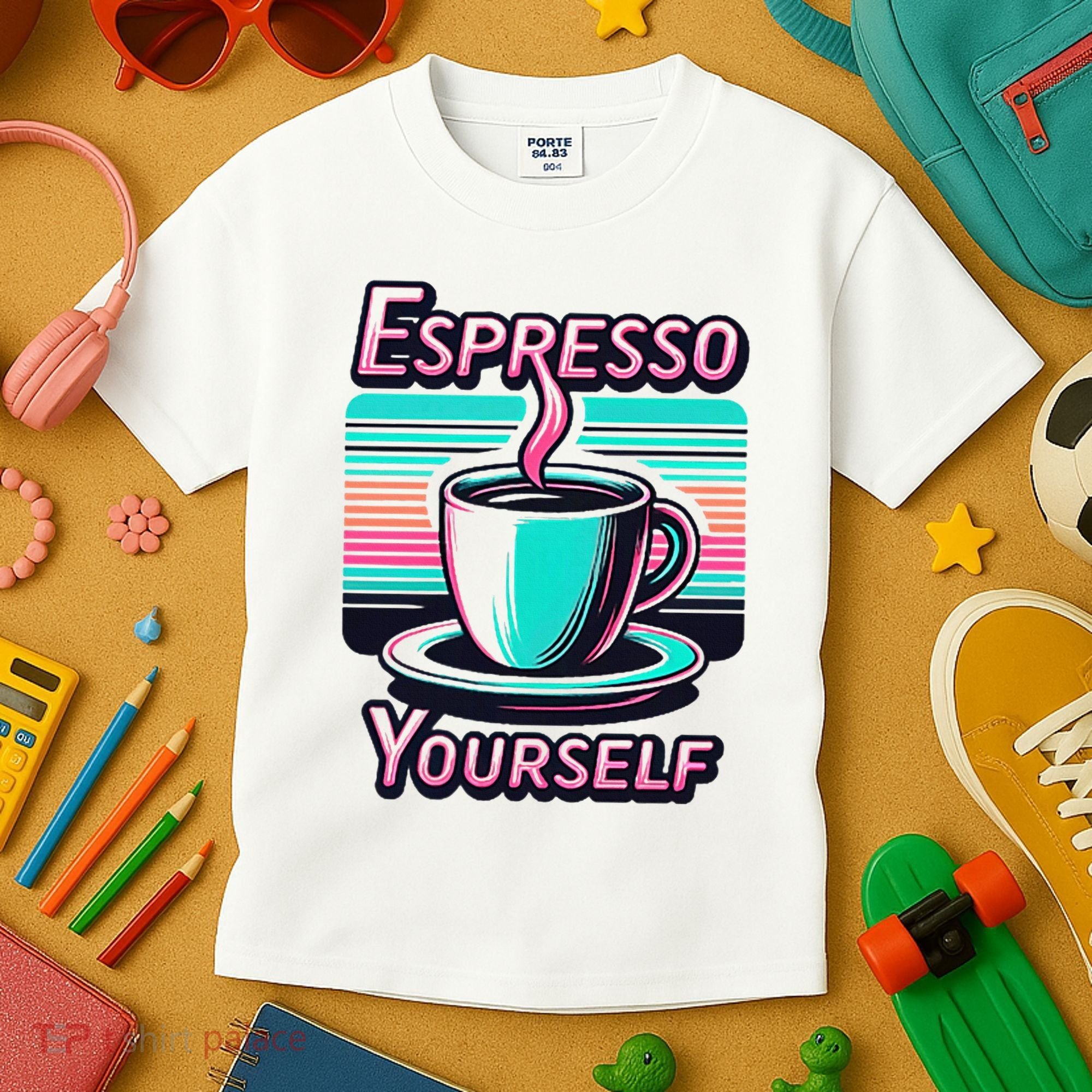 Espresso Yourself Retro Funny Coffee Lover Kids T-Shirt