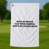 Eat Your School Don't Do Vegetables Golf Towel thumb 1