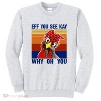 EFF You See Kay Why Oh You Rooster Funny Retro Sweatshirt thumb 0