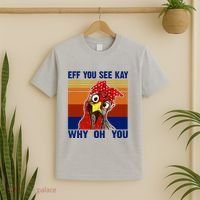 EFF You See Kay Why Oh You Rooster Funny Retro T-Shirt thumb 2