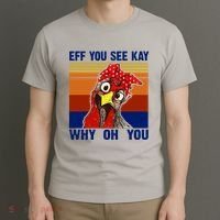 EFF You See Kay Why Oh You Rooster Funny Retro T-Shirt thumb 3