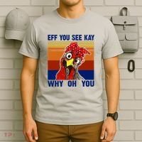 EFF You See Kay Why Oh You Rooster Funny Retro T-Shirt thumb 6