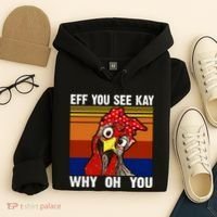 EFF You See Kay Why Oh You Rooster Funny Retro Hoodie thumb 4