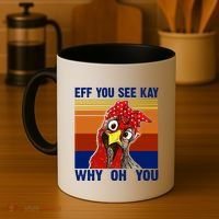 EFF You See Kay Why Oh You Rooster Funny Retro Coffee Mug thumb 4