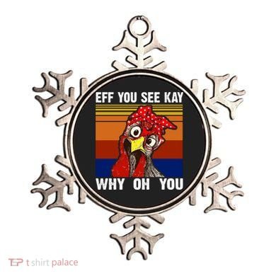 EFF You See Kay Why Oh You Rooster Funny Retro Ornament