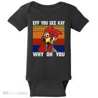 EFF You See Kay Why Oh You Rooster Funny Retro Baby Bodysuit thumb 0