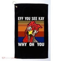 EFF You See Kay Why Oh You Rooster Funny Retro Golf Towel thumb 0