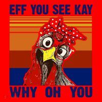 EFF You See Kay Why Oh You Rooster Funny Retro Santa Hat thumb 1