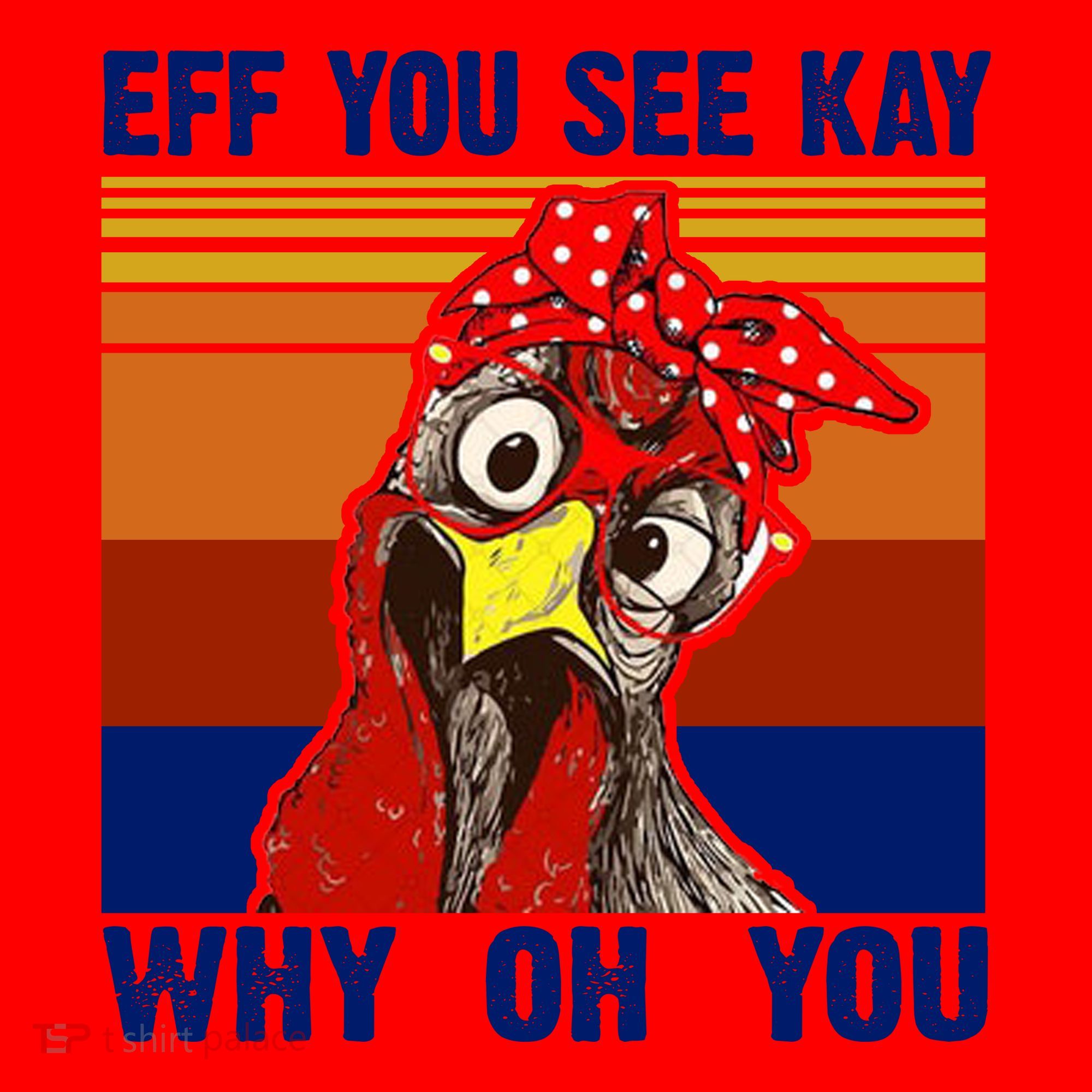 EFF You See Kay Why Oh You Rooster Funny Retro Santa Hat