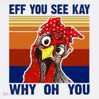 EFF You See Kay Why Oh You Rooster Funny Retro Garment-Dyed Sweatshirt thumb 2