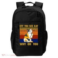 EFF You See Kay Why Oh You Funny Cat Middle Finger Backpack thumb 0
