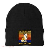 EFF You See Kay Why Oh You Funny Cat Middle Finger Beanie thumb 0