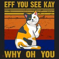 EFF You See Kay Why Oh You Funny Cat Middle Finger Beanie thumb 2